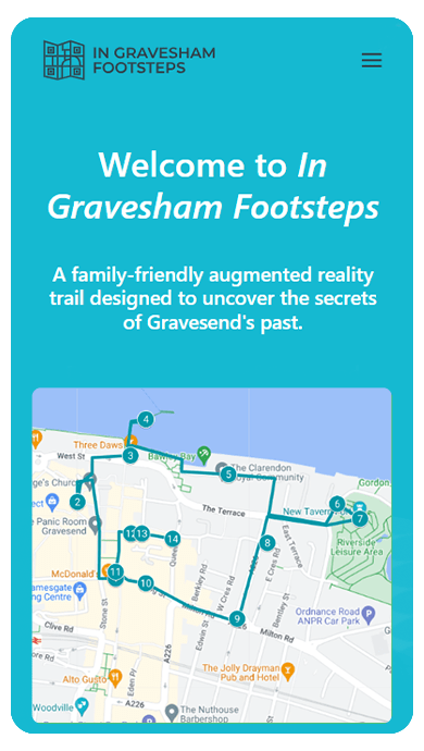 In Gravesham Footsteps AR Trail Website screenshot