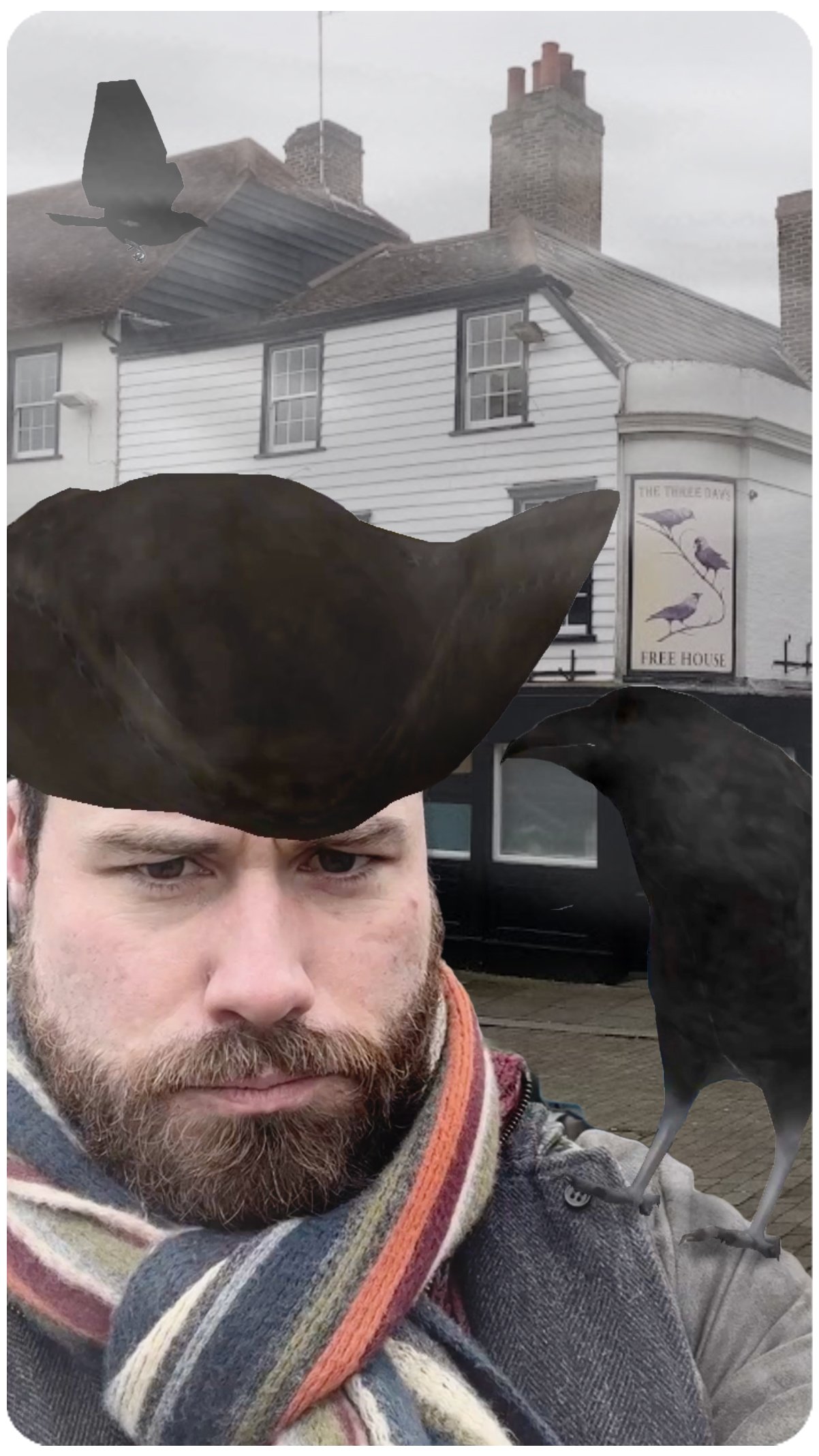 Pirate ans crow selfie filter for Gravesend AR Trail