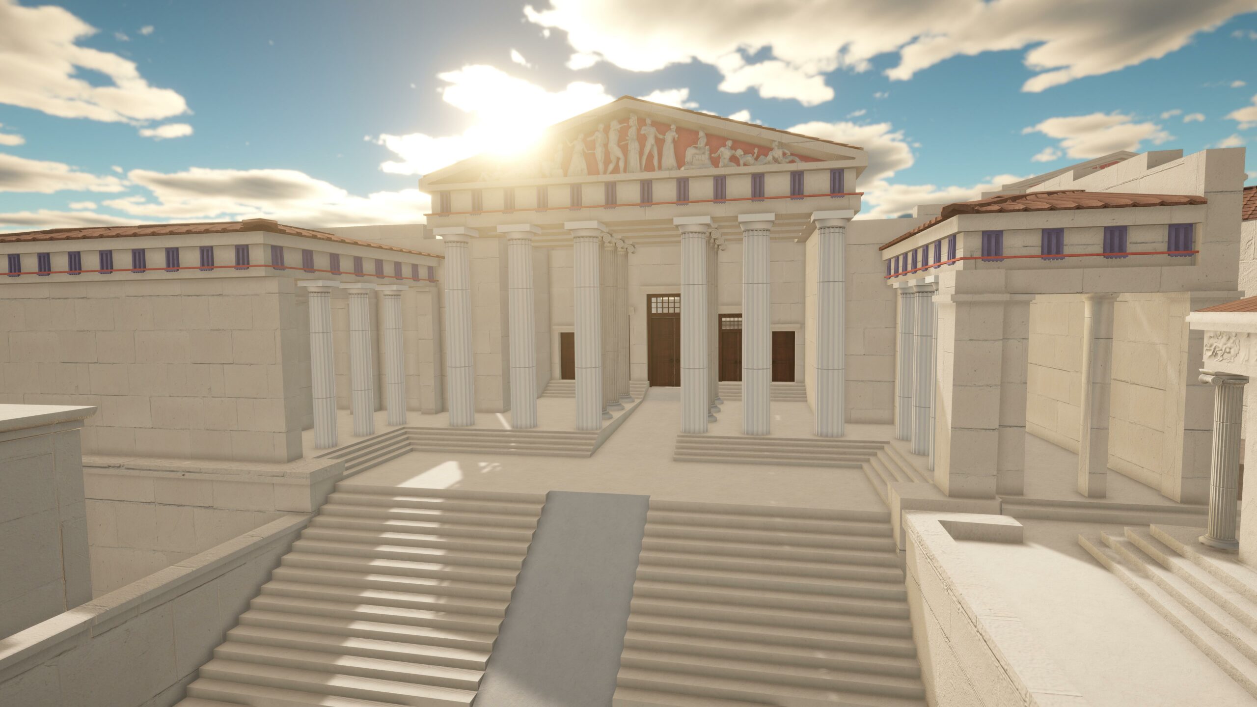 Digital 3d model image Acropolis on the 5th Century