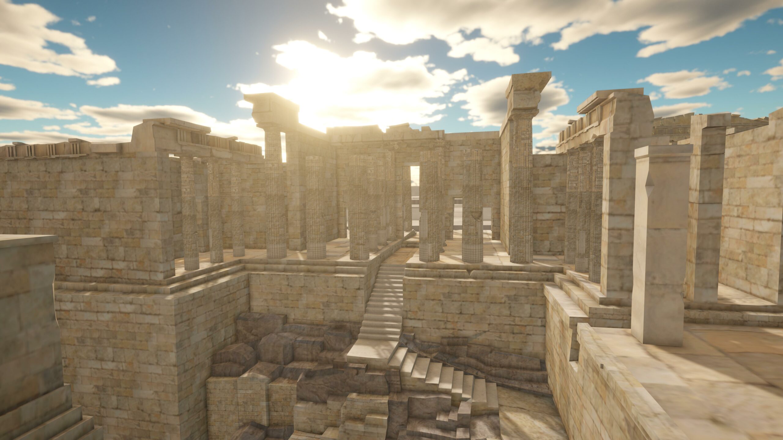 Digital 3d model image of Ruins of the Acropolis site