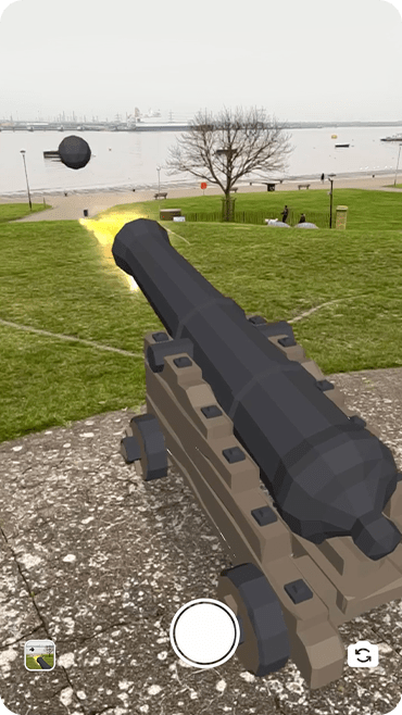 AR interactive cannon for Gravesham AR trail